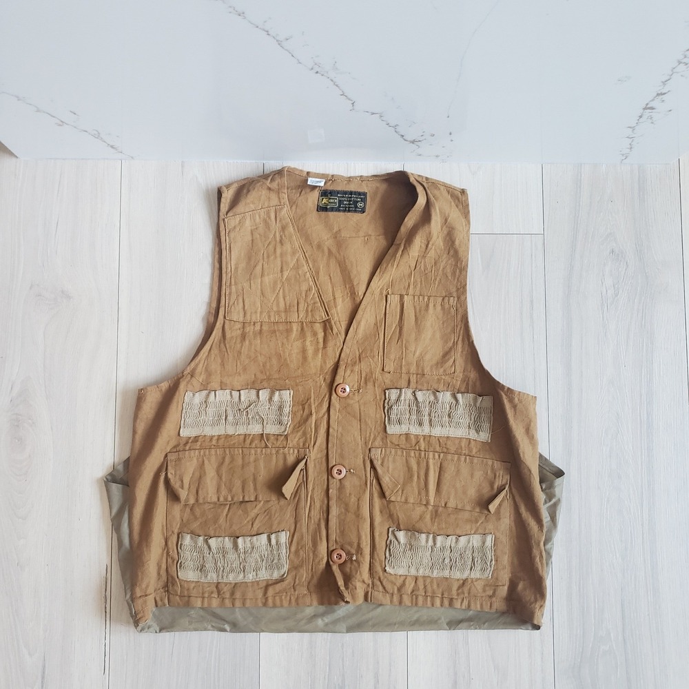 Kmart Hunting Vest Mens Medium Brown Cotton Duck Vintage Utility Workwear